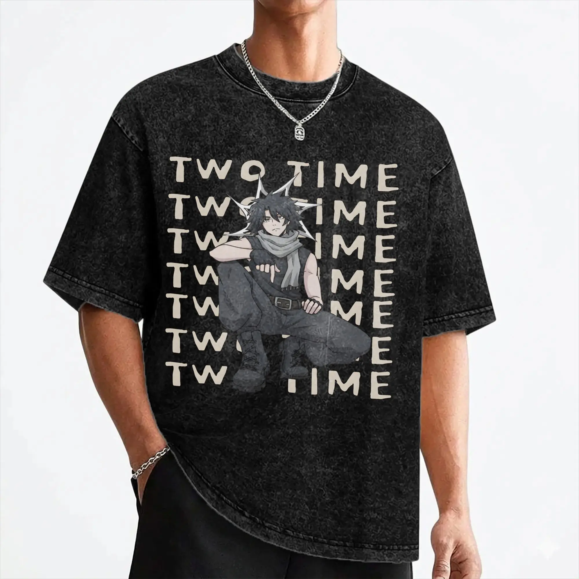 Game Forsakens Two Time T Shirt Washed Short Sleeve Harajuku T-Shirt  Retro for Men Women Streetwear Summer Tee Shirt