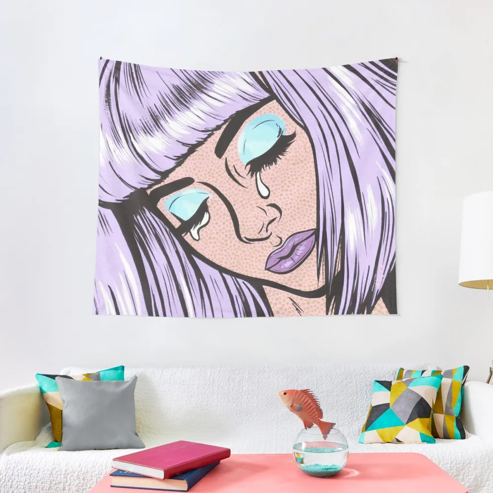 

Lilac Bangs Crying Comic Girl Tapestry Bedroom Decorations Room Design Wall Decoration Items Japanese Room Decor Tapestry