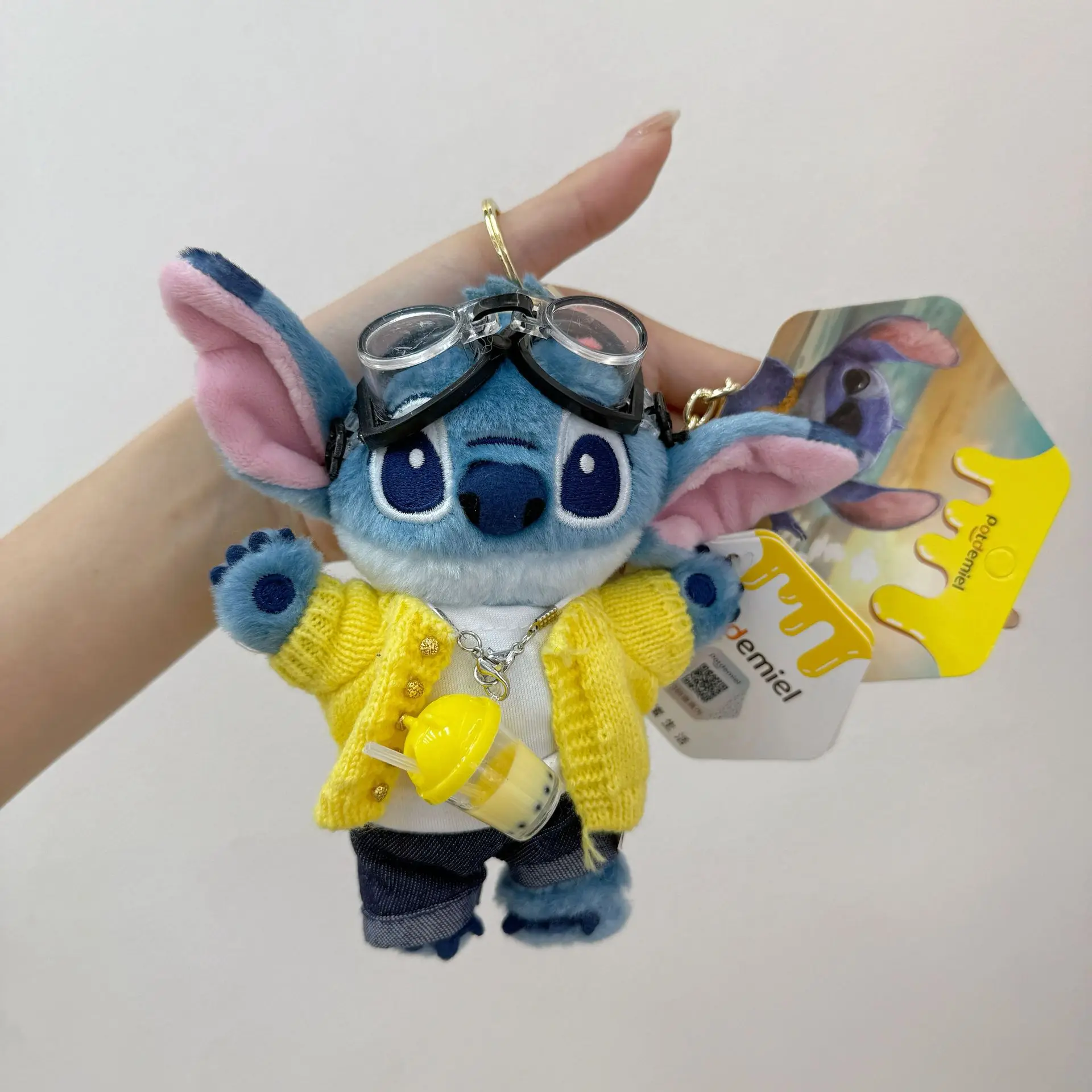 스티치 키 체인 플러시 장난감 릴로 & 스티치 배낭 펜던트 홈 인테리어 소녀 소년 장난감 박제 플러시 열쇠 고리 인형 생일 선물