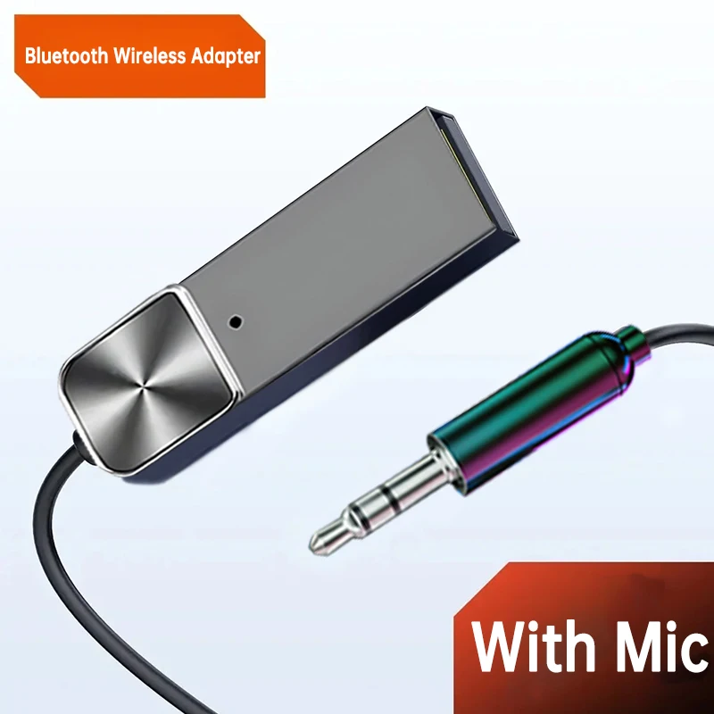 New Upgrades Wireless Bluetooth Audio Adapter USB 3.5mm AUX Jack Car Stereo Hifi Music  With Mic Recriver Hands-free Kit For Car