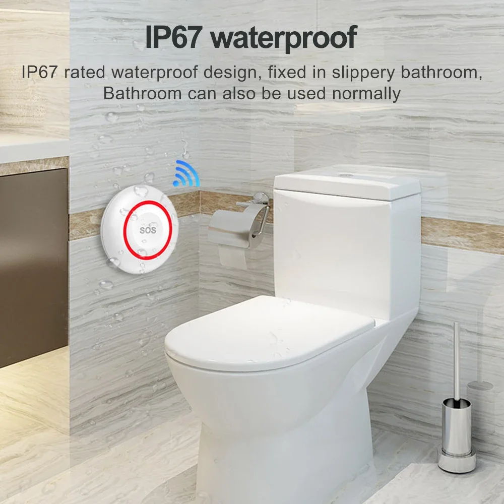 PEGATAH Tuya WiFi SOS زر إنذار بطارية قابلة للشحن المسنين الذكية زر الذعر في حالات الطوارئ رجل عجوز الشخصية الدفاع عن النفس