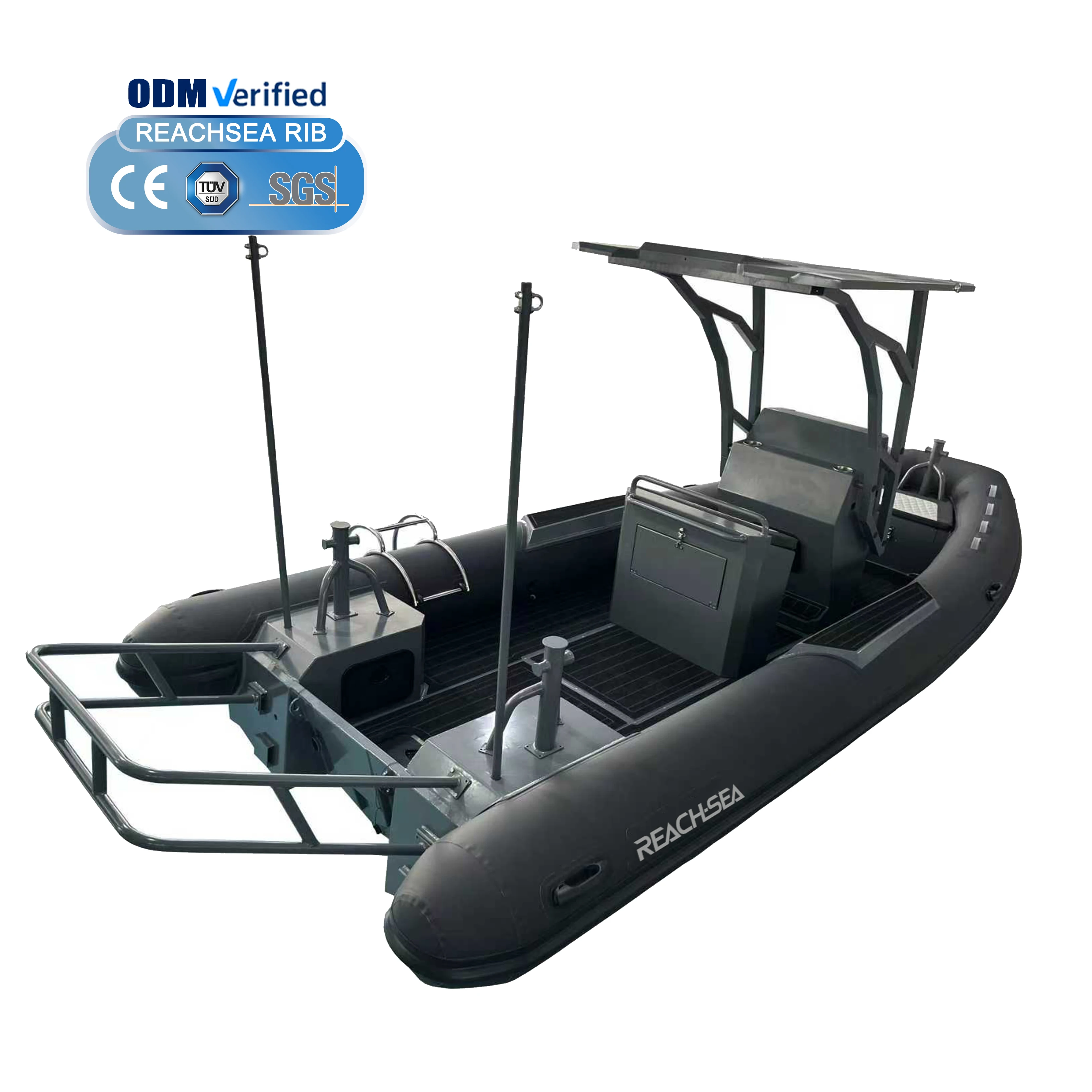 6m-7m Aluminum RIB 21ft 22ft Center Console Hypalon Inflatable Boat 12 Person Rigid Hull Luxury Patrol view 2