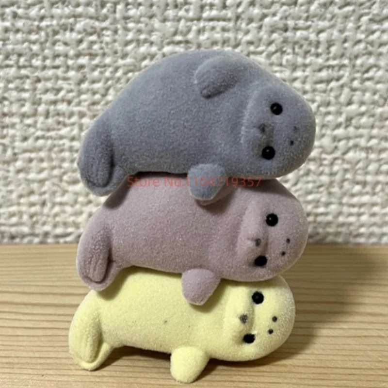 옐 캡슐 토이 귀여운 장난꾸러기 해마들 옷 입혀보자! 푹신한 바다표범 게으른 휴식 놀이 지느러미 발을 가진 해양 포유류 귀여운 피규어