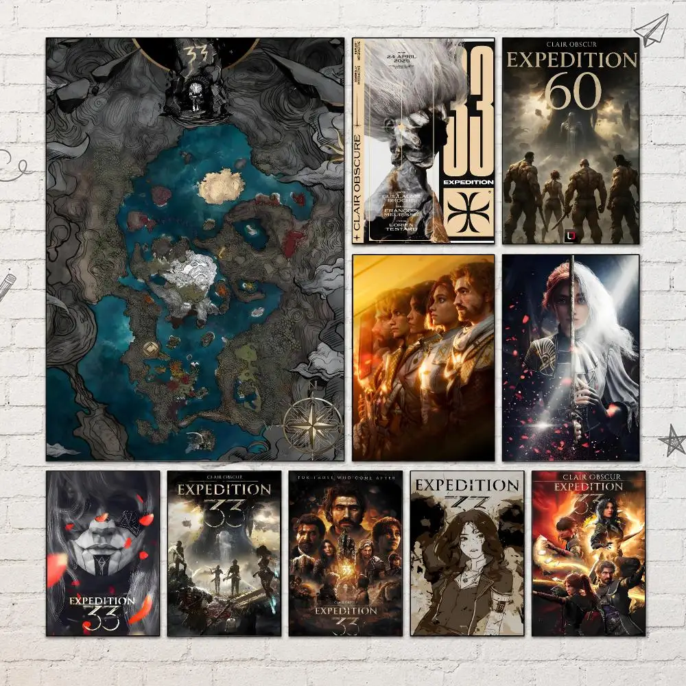 Game Fantasy RPG E-Expedition 33 Poster PP Self-Adhesive Wall Decor for Bedroom,Living Room,Dorm,Bar Aesthetic Gift