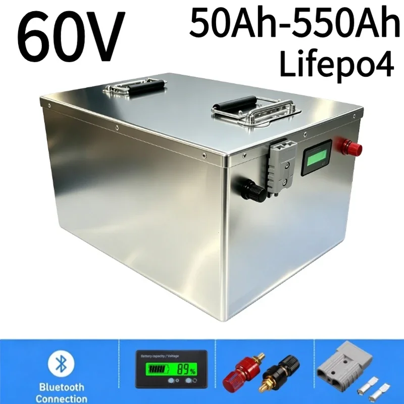 Hot Sale 60V 20S LiFePO4 Lithium‑Iron‑Phosphate Battery 50Ah‑550Ah Built‑in BMS Deep Cycle Rechargeable Battery For Golf Cart