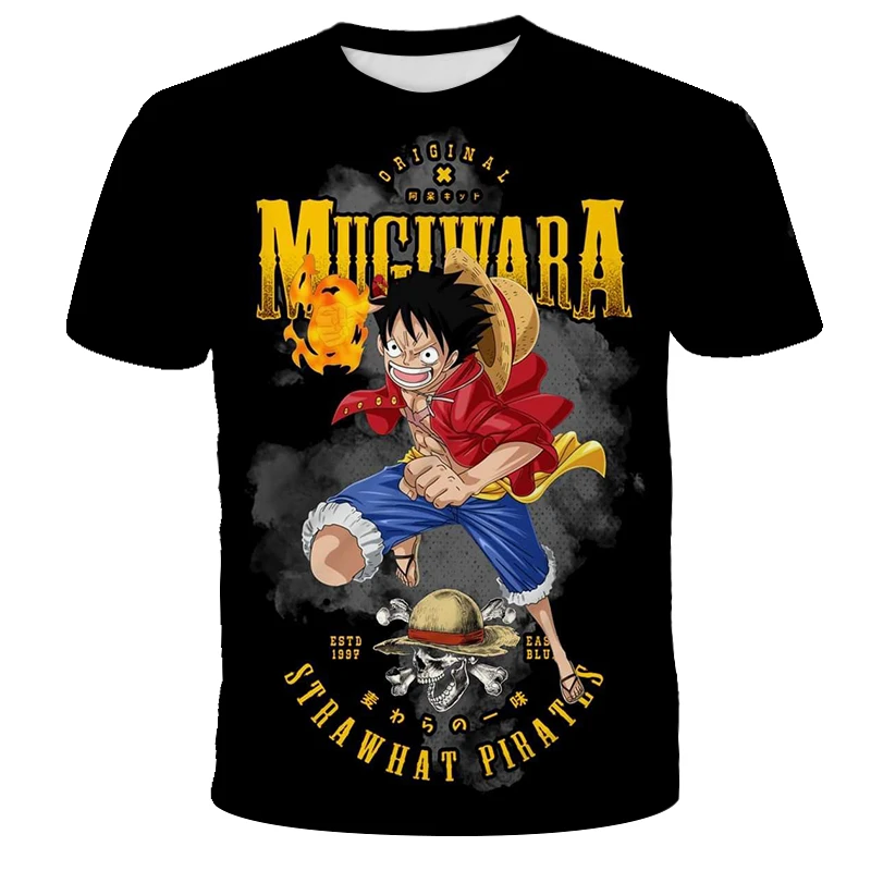 

Boy T-shirt Cosplay Luffy Men Cartoon Short-sleeved Anime One Piece Children's Top Boy Loose Children's Clothing Casual T-shirt
