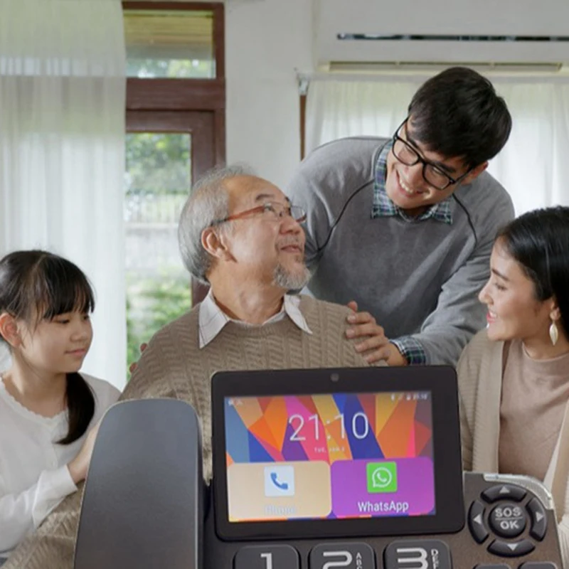 FULL-TUYA-teléfono inalámbrico con tarjeta SIM para grabación de vídeo, WIFI, con red 4G y alarma de Radio para el hogar y la Oficina, EU-PLUG