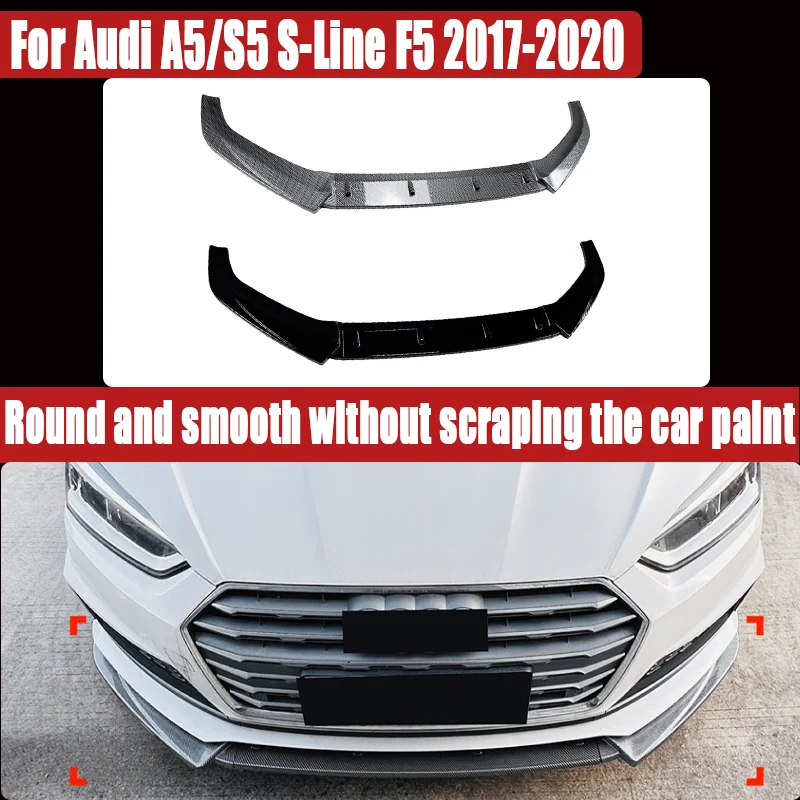 Premium Front Lip / Chin Splitter For Audi A5/S5 S-Line F5 2017-2020 Aerodynamic Style, Perfect Fit.
