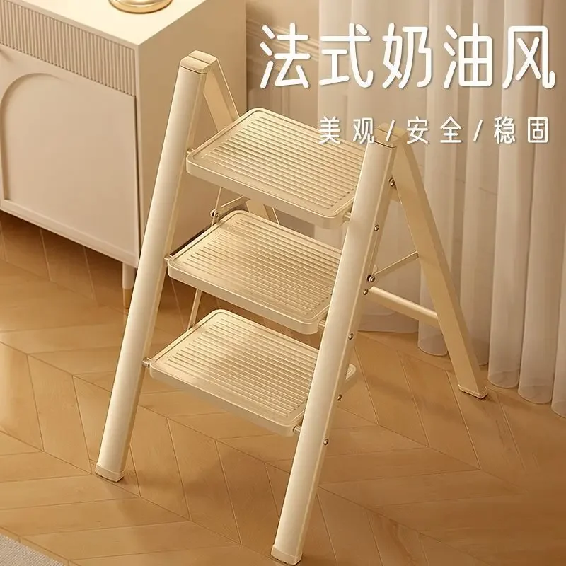 Household Ladder Folding Thickened Flower Stand Herringbone Ladder Multi-functional Indoor Simple Small Lightweight Climbing