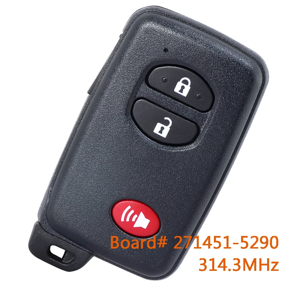 

KEYECU 271451-5290 314.3MHz Smart Remote Car Key Fob for Toyota 4Runner Prius C Prius V Venza 2012 2013 2014 2015 HYQ14ACX