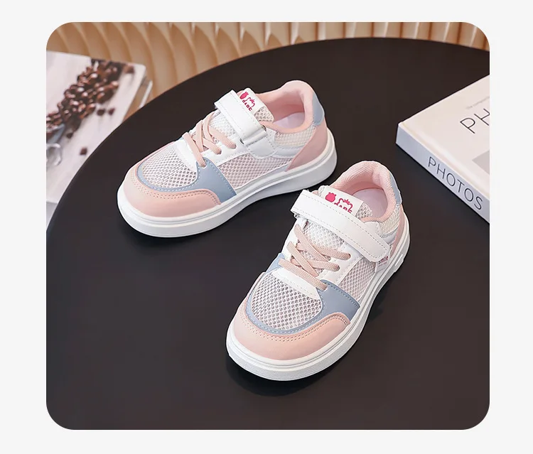 Kinder Weiße Schuhe 2026 Sommer Jungen Sportschuhe Mesh Atmungsaktive Boardschuhe Mädchen Hohle Freizeitsneaker Weiche Sohle Kinderschuhe – Detail 15