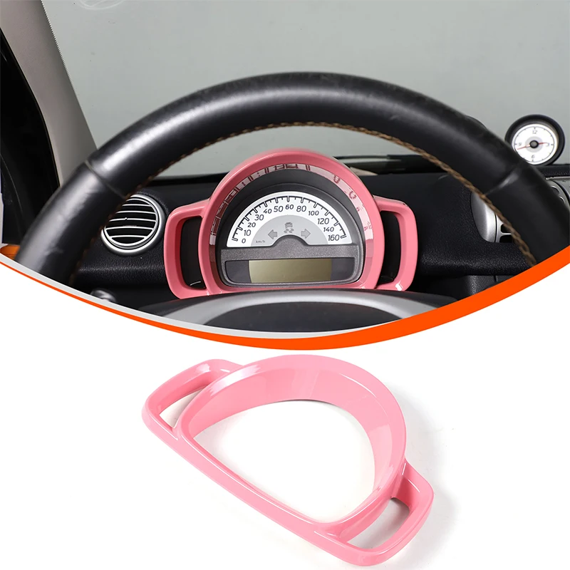 

For Mercedes-Benz Smart 451 Fortwo 2009-2015 ABS Pink Car Center Console Dashboard Frame Sticker Car Interior Accessories