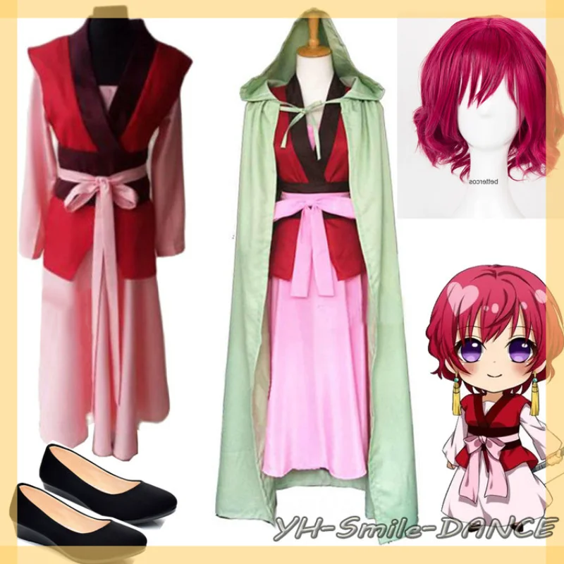 Anime Sunrise Princess Role Play Yona Cosplay Costume Akatsuki No Yona Clothing Earrings Novelty You Na Dresses Wigs Halloween