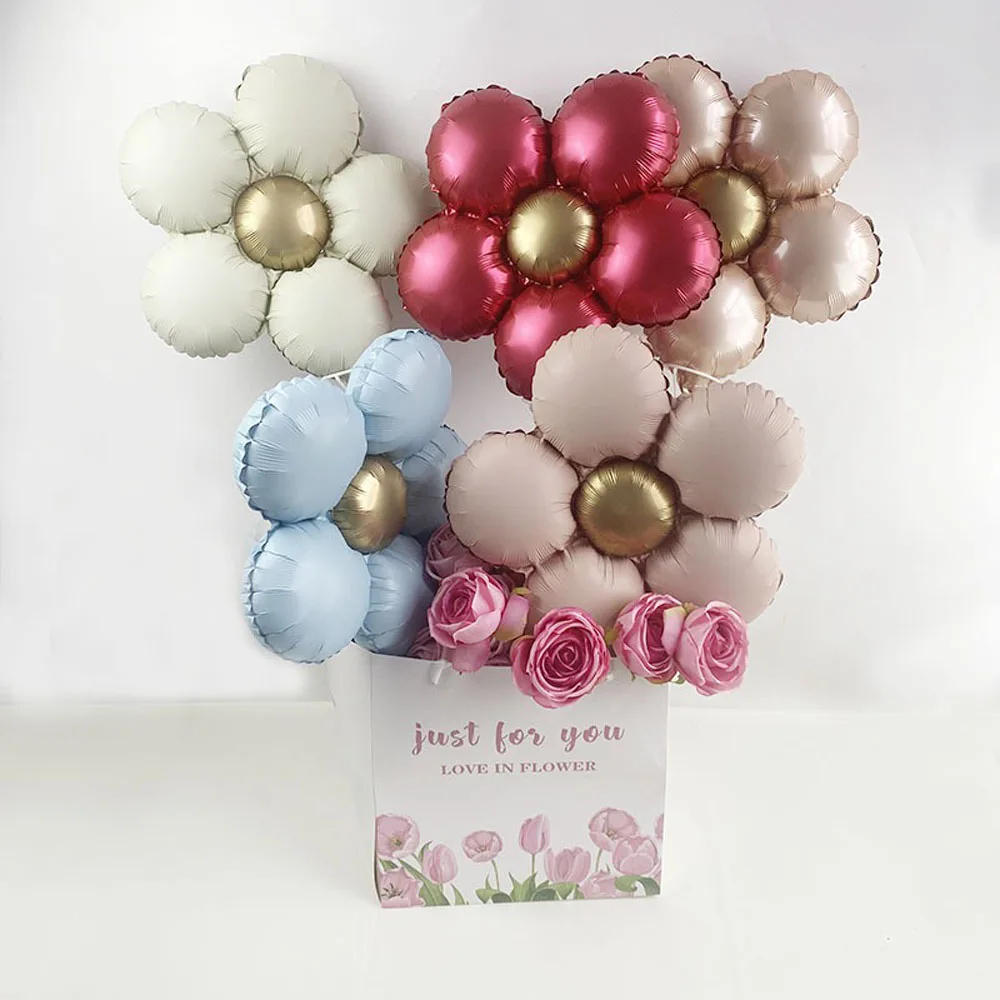 

6pcs 12pcs Matte Daisy Flower Aluminum Film Balloon Baby Birthday Party Wedding Decoration Balloon Baby Shower