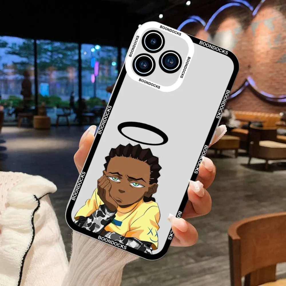 Cartoon The Boondocks Phone Case For iPhone 11 12 Mini 13 14 15Pro Max Transparent Shell