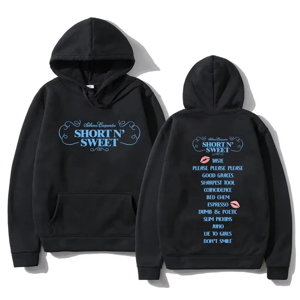 Sabrina Carpenter Short 'N Sweet Tour 2025 Hoodie Men Women's Fashion Hip Hop Pullovers Sweatshirts Winter Casual Fleece Hoodies