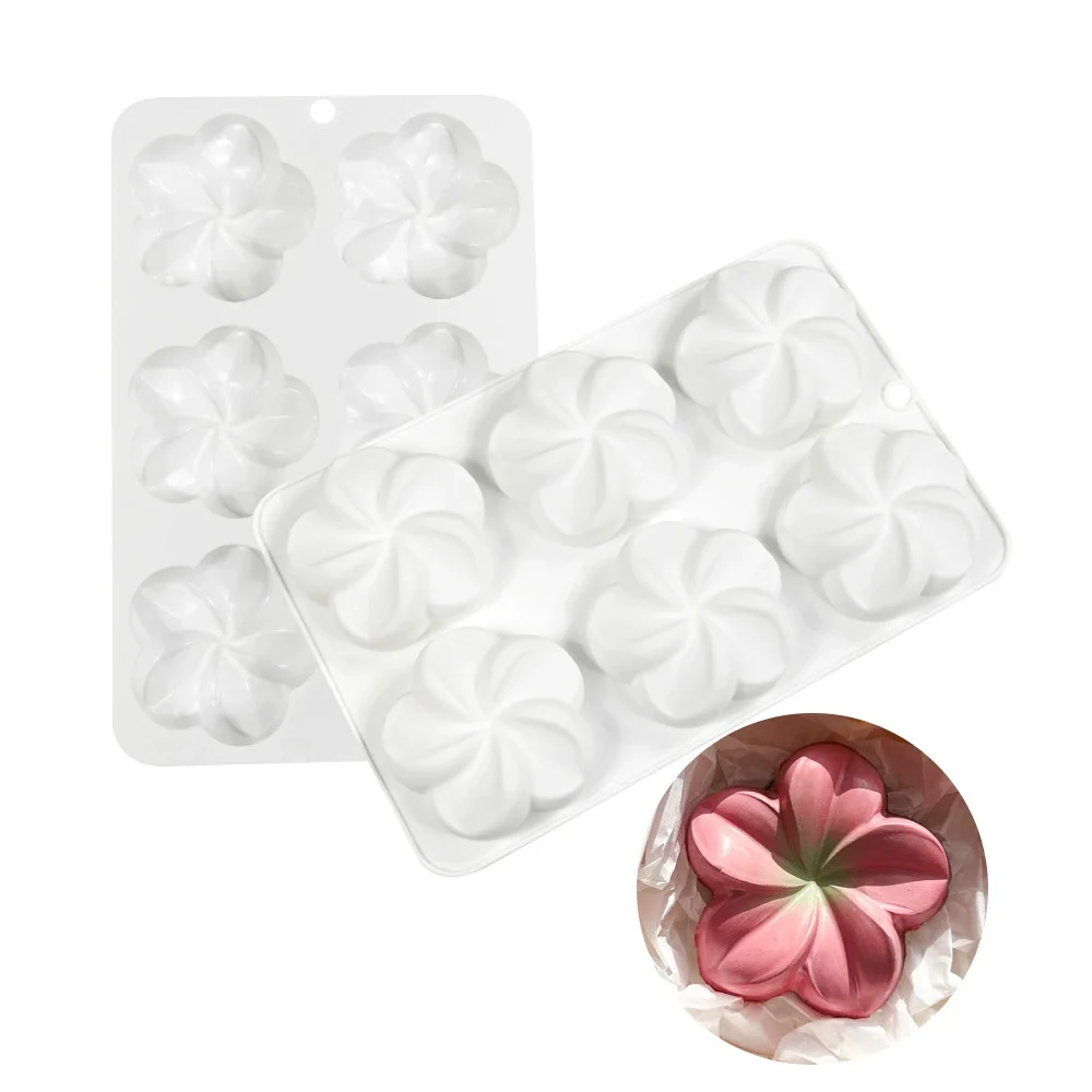 Silicone Mousse Mold Set Flower Stripe Round for Pudding Chocolate Dessert Easy Release Baking Cake Decorating Tool