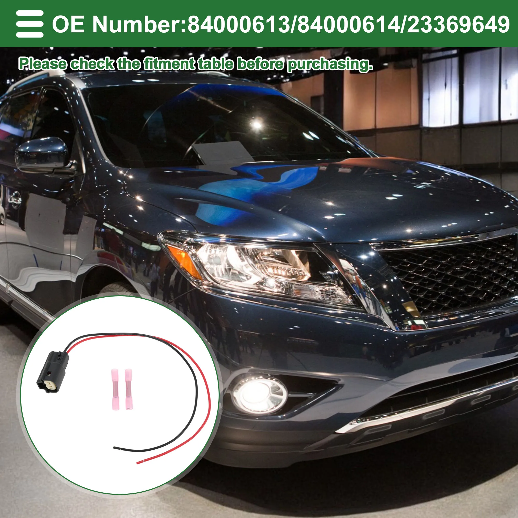 UXCELL No.84000613/84000614/23369649 Headlight Wiring Harness Assembly Fog Lights Lamp Wire Harness 2Pcs Terminals 1 Set