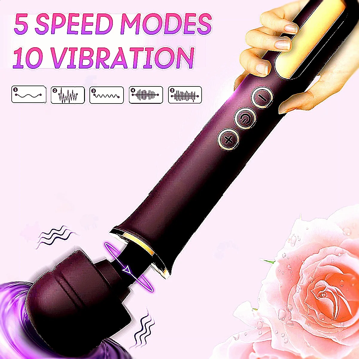مدلك شخصي 10 سرعات قوية كبيرة هزاز تحفيز البظر للنساء AV عصا 10 سرعة هزاز المداعبة الجنس لعب #1