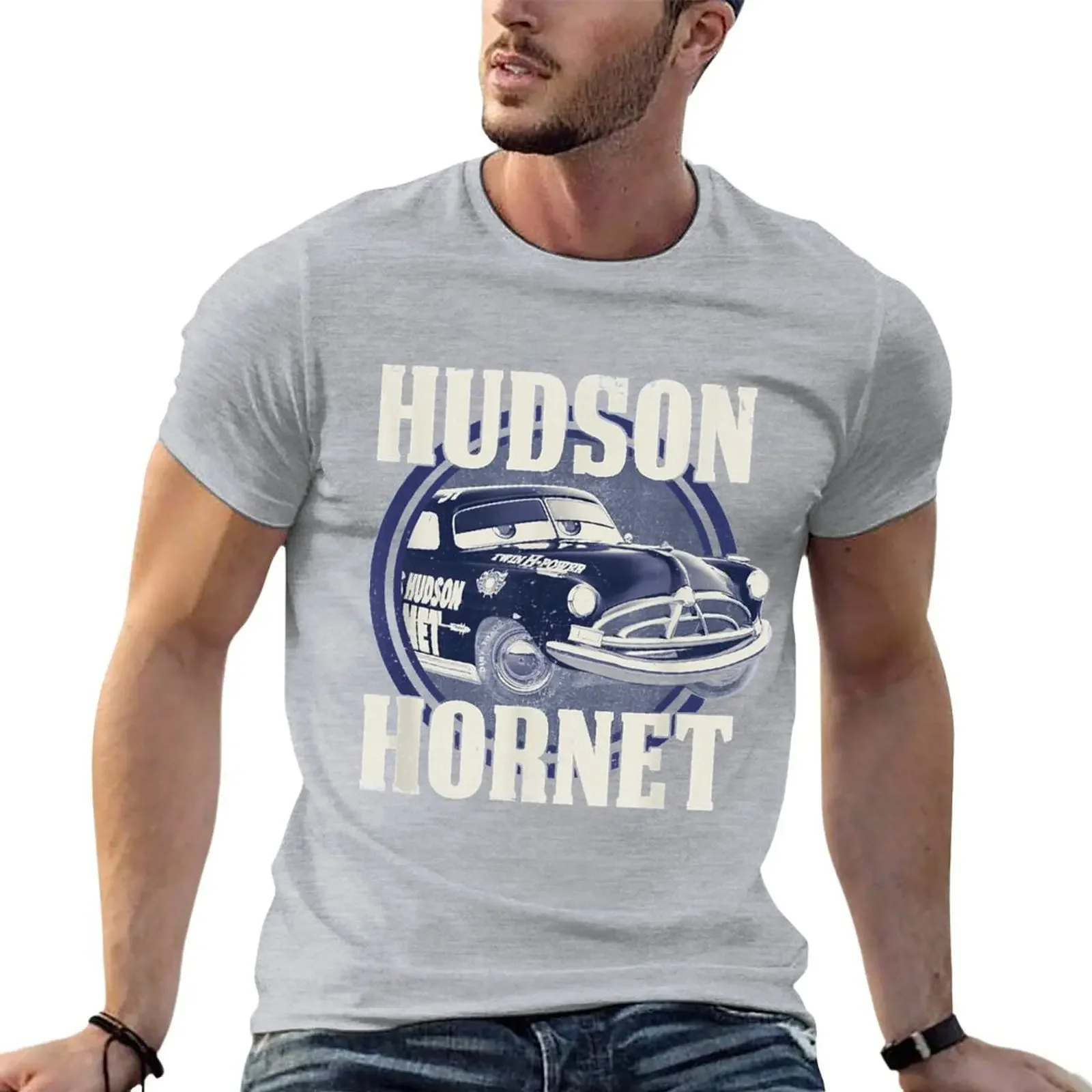 Hudson Hornet Badge Graphic T-Shirt shirts graphic vintage anime shirt tees anime mens designer clothes