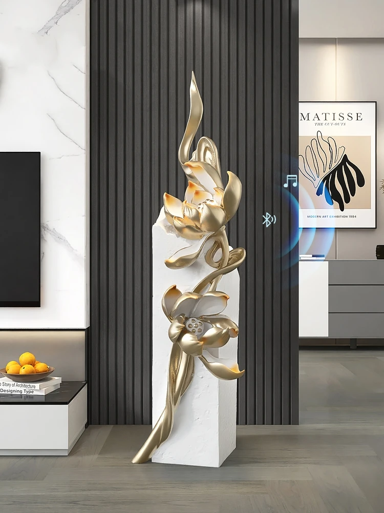 

Home Decor Lotus Statues Floor Decoration Modern Style Living Room Large Flower Welcome Sculptures Housewarming Gifts Sofa Decor