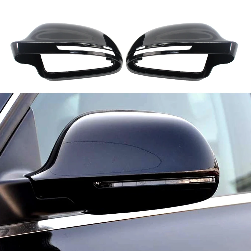 Glossy Black Rearview Mirror Cover Side Mirror Caps For Audi A4 B8 S4 RS4、11-15 A3 8P、11-15 A5 8T Auto Parts