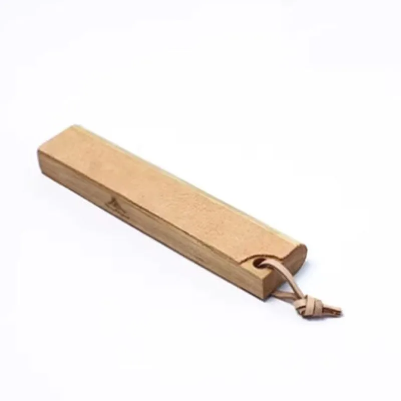 Portable Dual-Grit Stropping Board with Leather & Polishing Compound - Cherry Wood