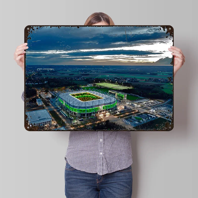 Borussia Mönchengladbach Blechposter, personalisierte Wandkunst, Retro-Vintage-Metallschilder für Fans, Raumdekoration, Garage