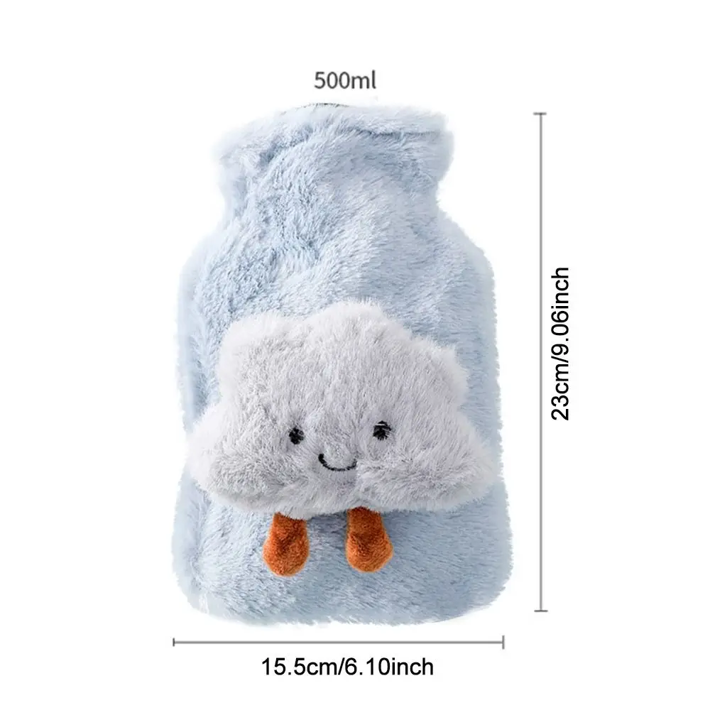 2022 500ML Winter Cute Cartoon Plush Filling Hot Water Bag Warmer Detachable and Washable Portable Reusable Warm Water Bottle