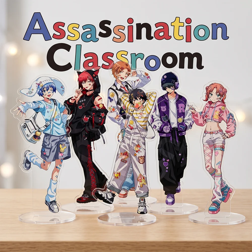 Assassination Classroom Decora Fashion Ver. 15CM Soporte de acrílico de doble cara con llavero 2026 Nuevo Soporte de Anime Koro-sensei Decoración de Escritorio