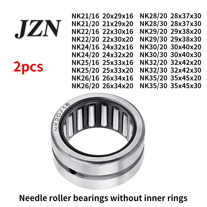 2Pcs NK without inner ring inner diameter 21 22 24 25 26 28 29 30 32 35 Height 16 20 30 Needle roller bearing
