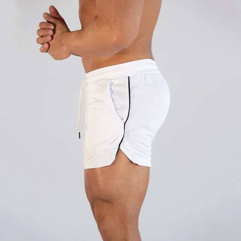 2024 NEW Fitness sports Shorts Man Summer Gyms Workout Male Breathable Mesh shorts Quick Dry Beach Short Pants men Sportswear