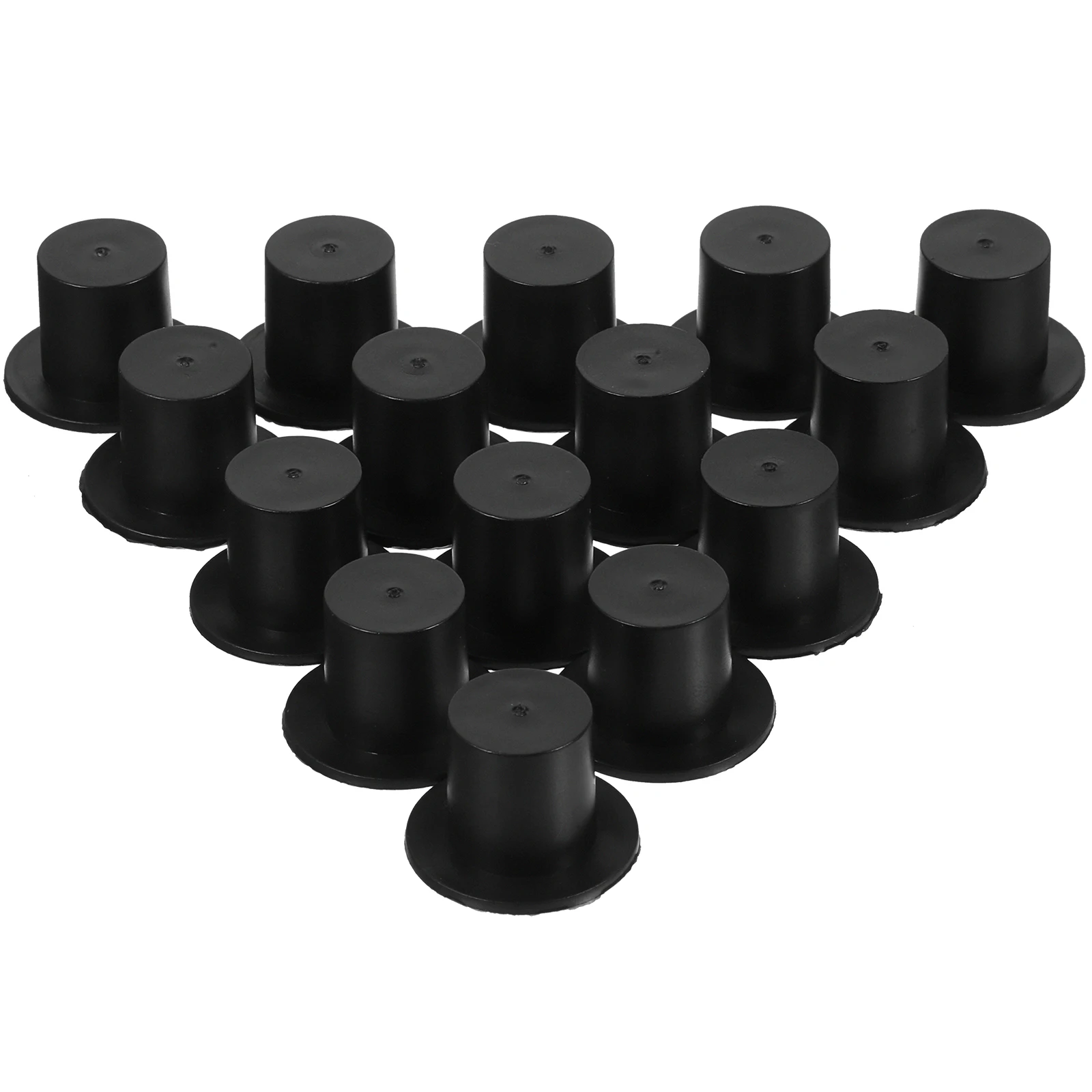 100 Uds Mini sombrero sombreros decorativos de plástico negro para manualidades DIY suministros para fiestas accesorios de Navidad animales