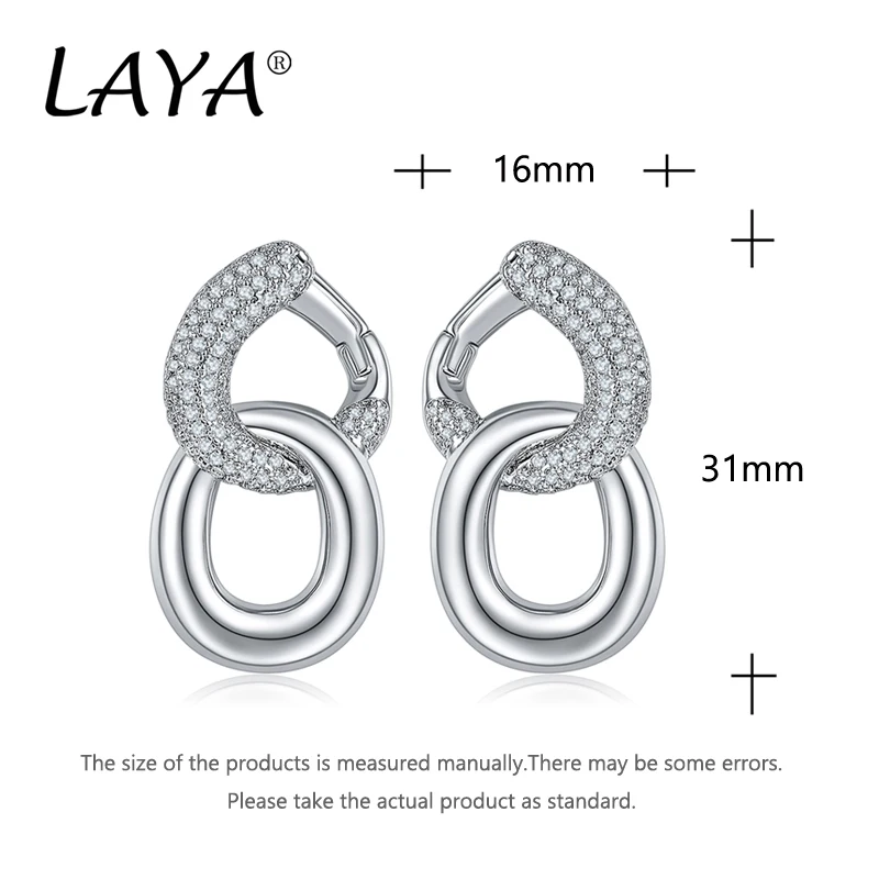 925 Sterling Silver Luxury Clear Cubic Zircon Chain Drop Earrings Women Girls Engagement Party Fashion Jewelry Gift