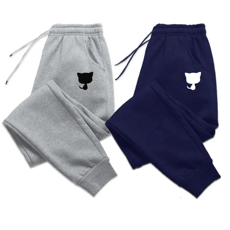 

Hot Sales Casual Cute Kitten Outdoors Women's Pants Sweatpants Elastic Band Woman Trousers Jogging Drawstring Sports Clothing
