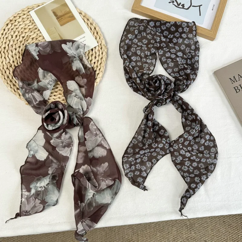 jardin monet! High-end Feel Colorful Rose Ring Scarf Women's Fashionable Neck Tie Scarf Ornament Hot Selling