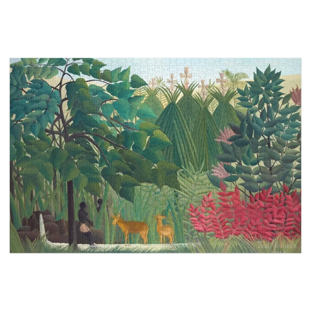 

Henri Rousseau - The Waterfall Jigsaw Puzzle Wood Animals Wooden Animal Toddler Toys Jigsaw Pieces Adults Puzzle