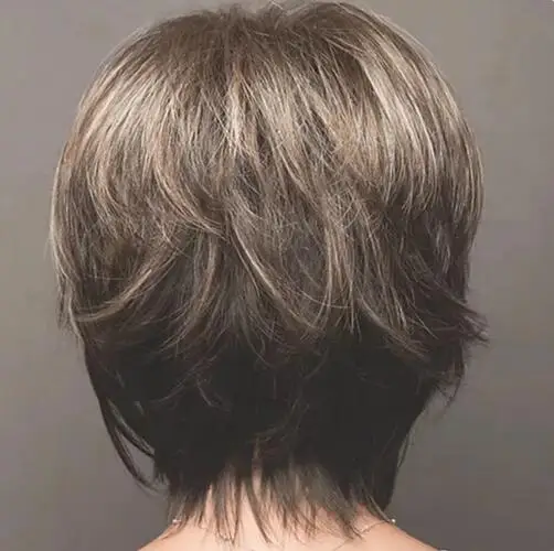 Peluca rizada de pelo sintético para mujer, color marrón mezclado, corta, en capas