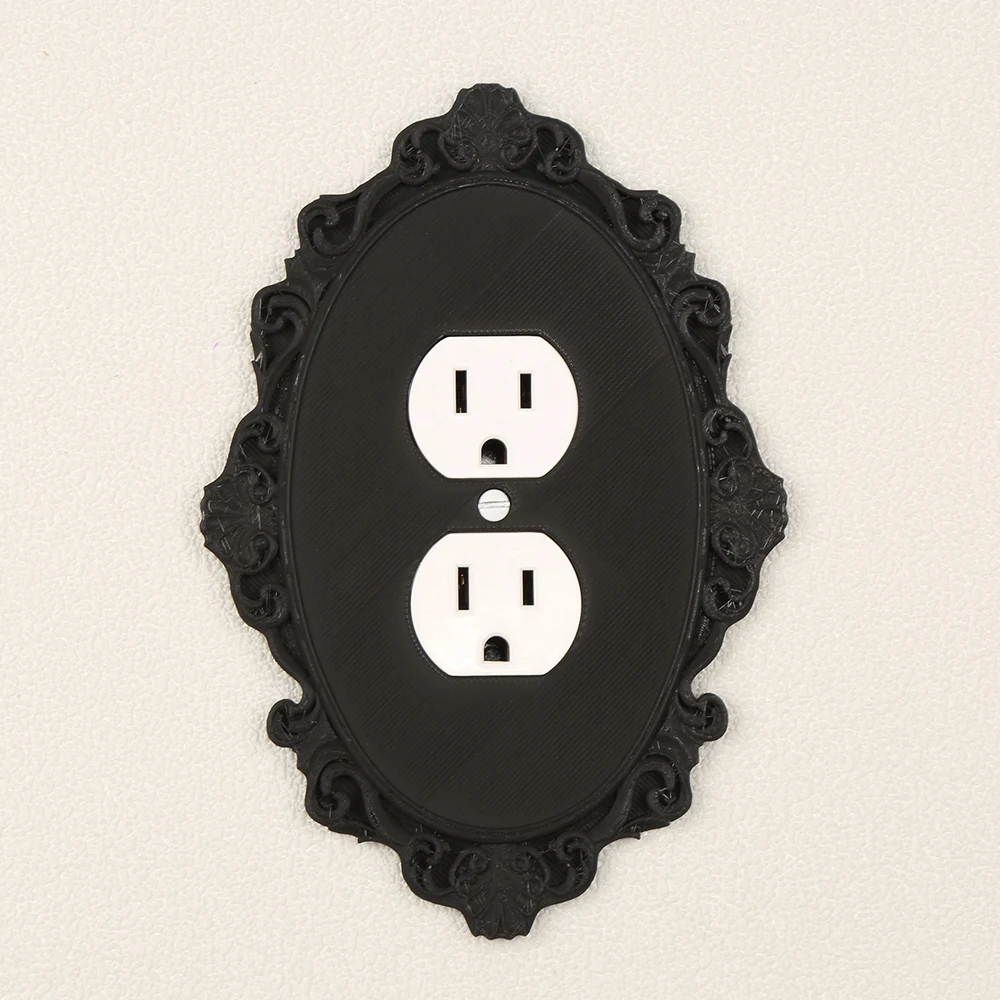 Cross-Border Gothic Dark Style/Retro Style Round Carved Switch & Socket Panel Frame For Dark/Retro Style Home Wall Decoration Sc