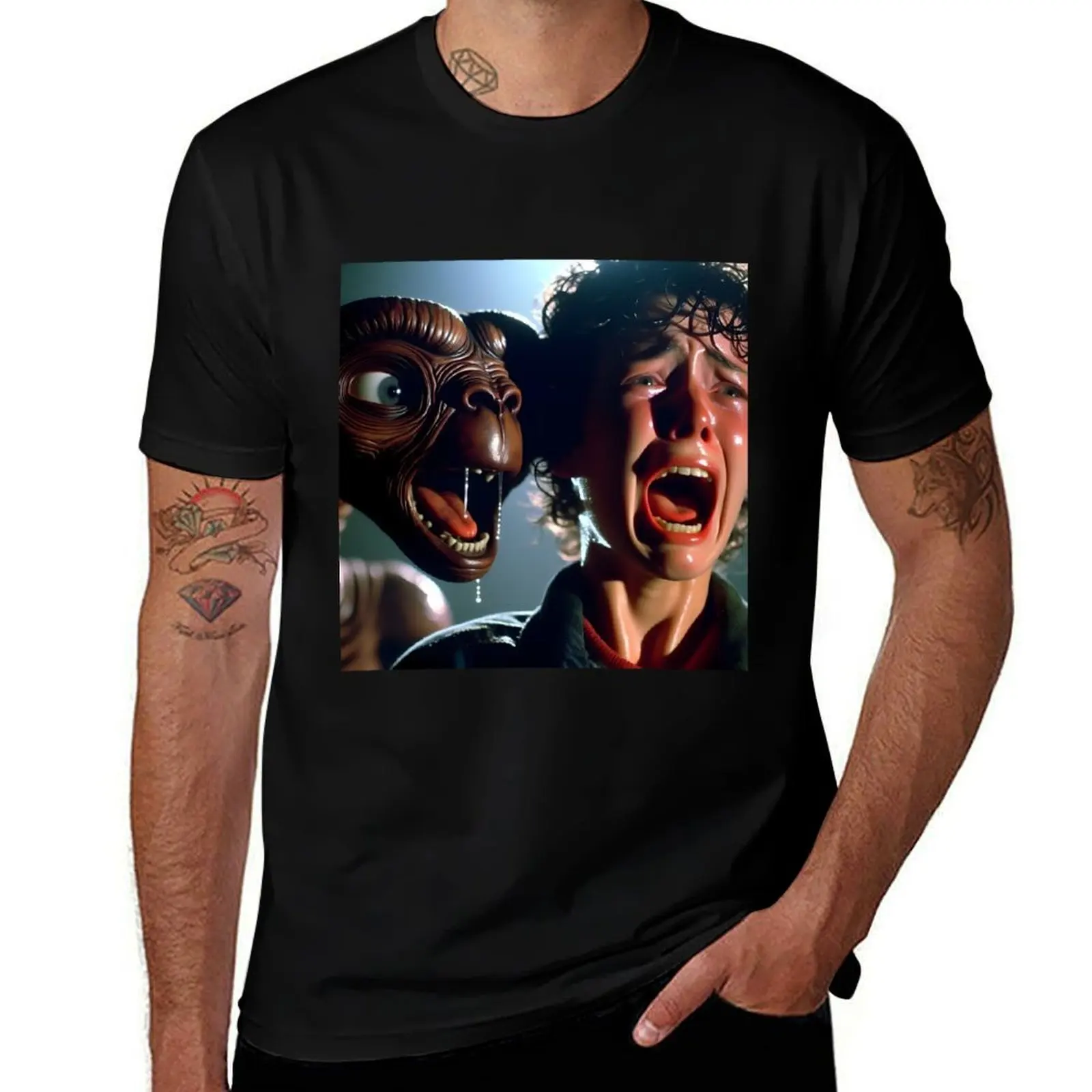 

E.T. the ALIEN and Space Girl Ripley T-Shirt luxury designer blue lock graphic tee shirt designer shirts men clothings