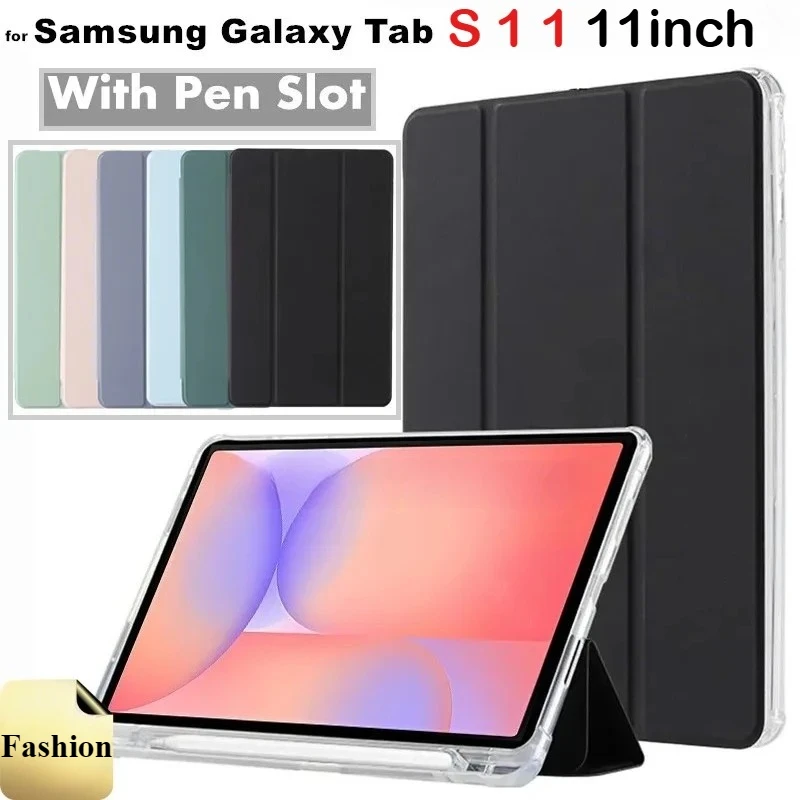 

Tab S11 2025 for Samsung Galaxy Tab S10 Lite FE Plus 11 " 13.1 SM-X400 X406B Acrylic Clear Tablet Case with Pen Slot Smart Funda