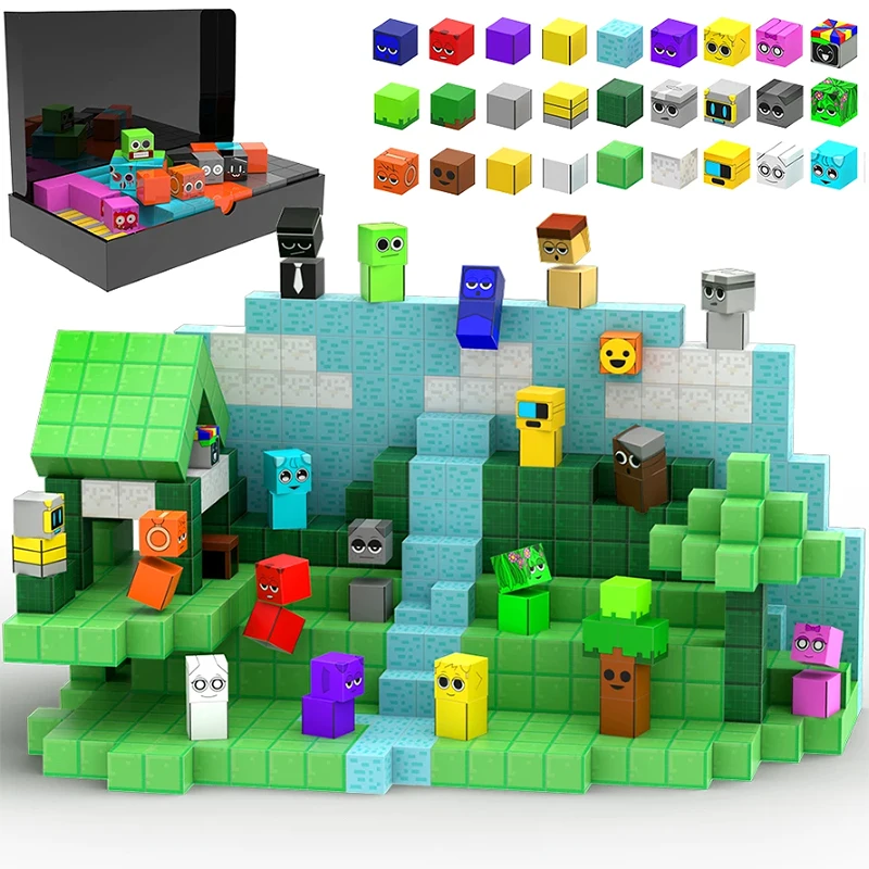 170 pièces blocs magnétiques jouet construire aimant ensemble pour garçons filles tige Montessori Cubes sensoriels pour les tout-petits cadeau