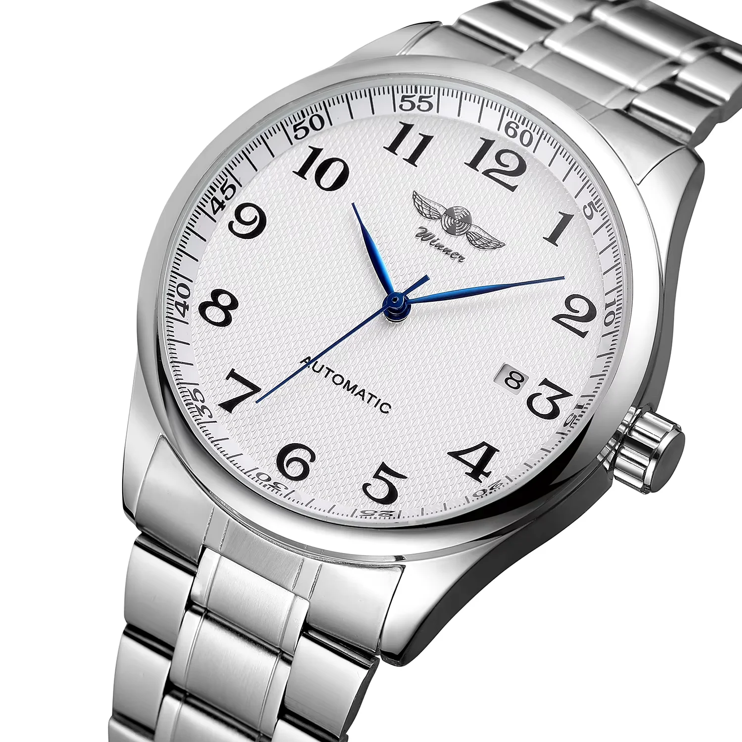 T-winner Watch Arabic digital mechanical watch Circular steel strap Wrist watch Calendar shows watches men's and women's watche