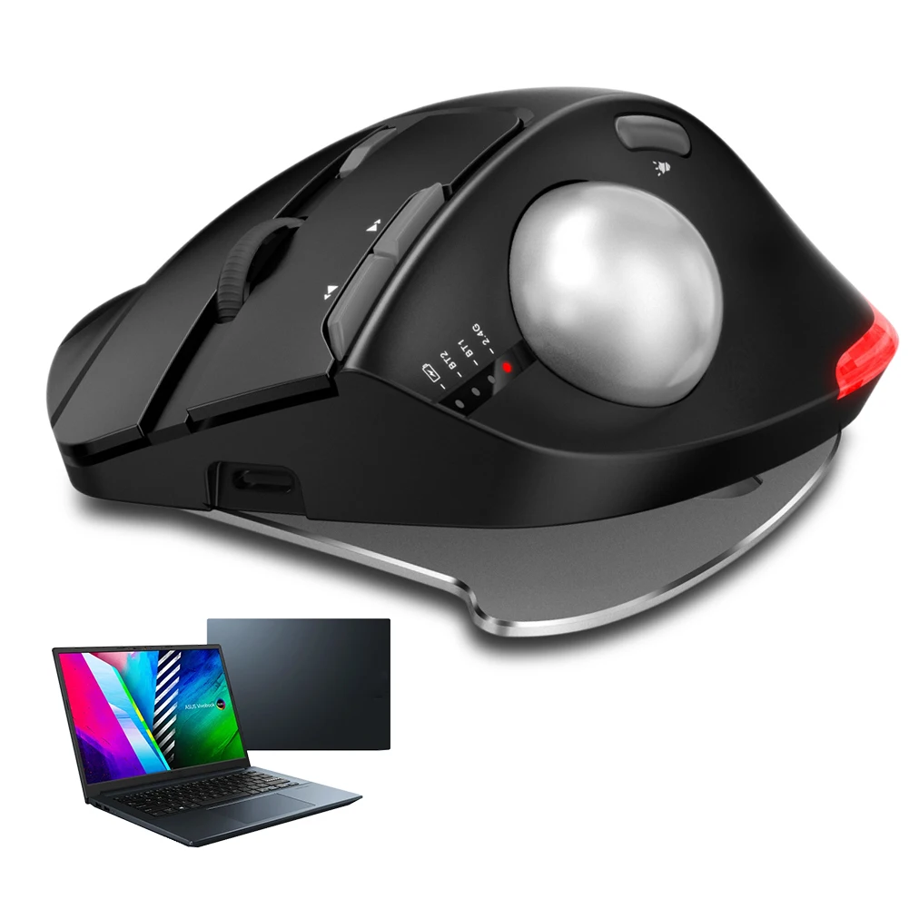 Vertical Gaming Mouse 2.4G Programmable Mouse 8 Buttons 4800DPI 5 Level DPI Adjustable for Laptop PC Tablet