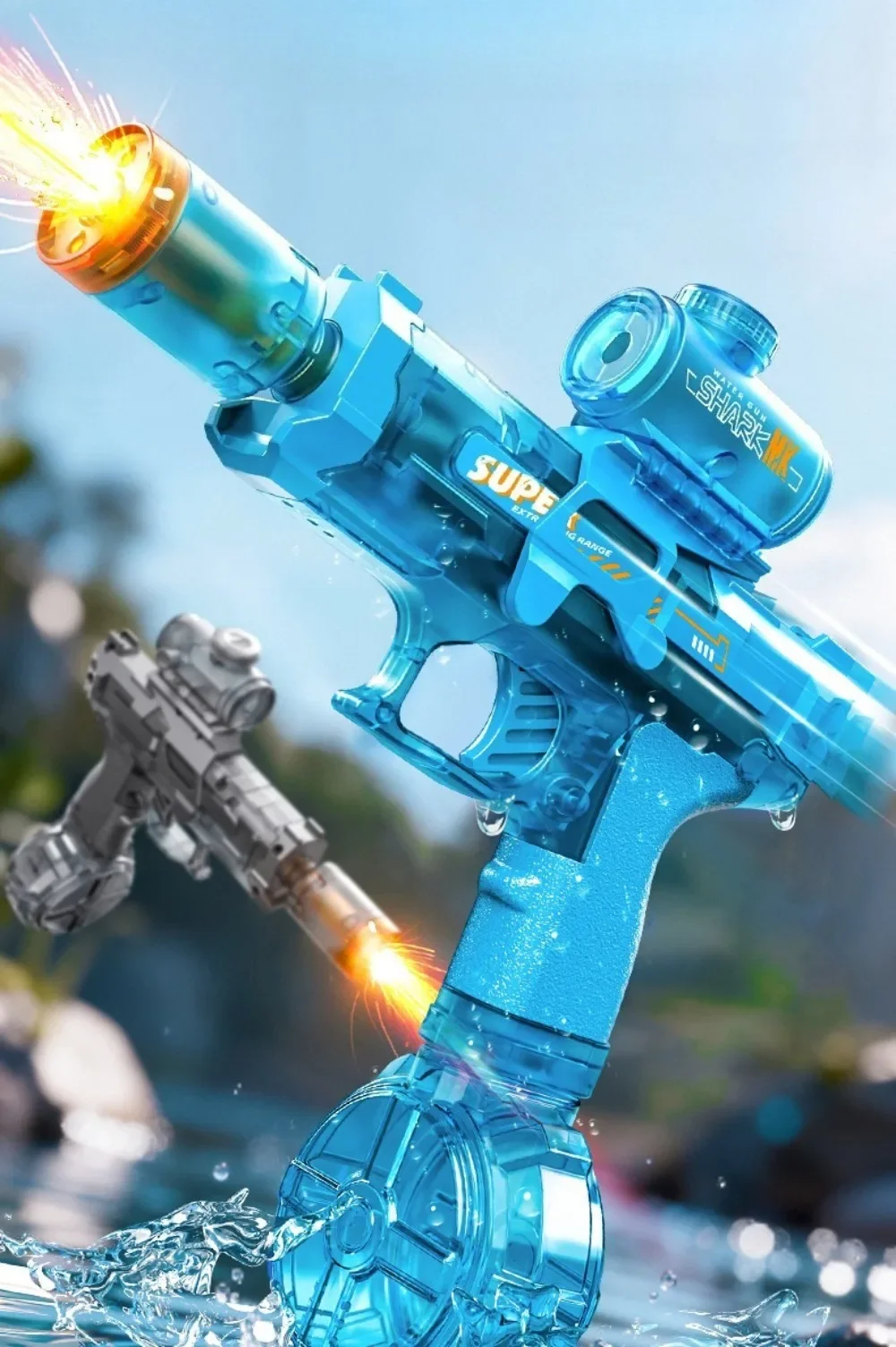 Electric Water Gun Automatic Shark Shape For Outdoor Water Fights_voghion.com