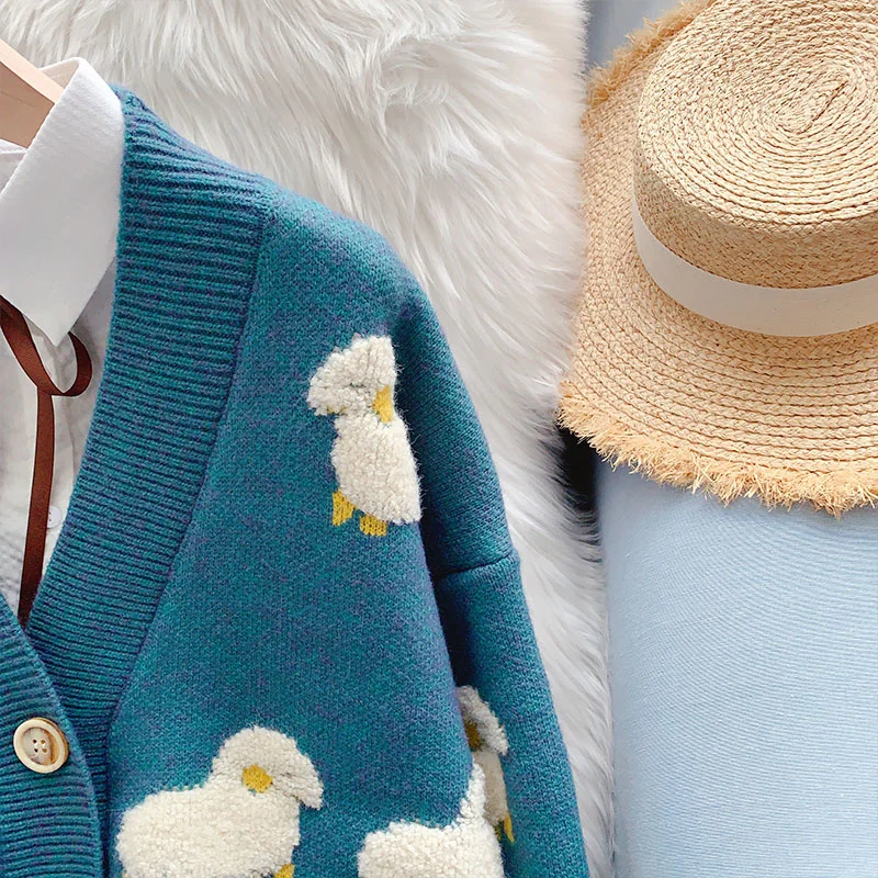 プレミアムレディースニットセーターカーディガン、毛玉なし、秋冬新作、東莞大良製、Vネック、ロング丈、レギュラー、薄手