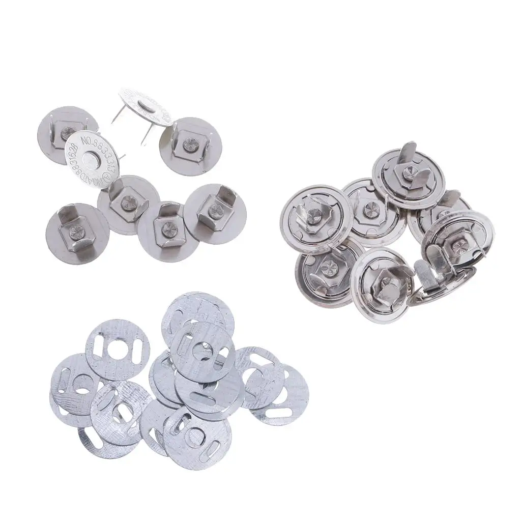 10 Sets Fastener Snap Buttons Press Studs Closure DIY 14+16mm