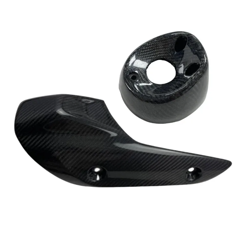 Real Carbon Fibe For YAMAHA TMAX530 TMAX560 2017 - 2024 Motorcycle Exhaust Escape Muffler Heat Shield Shell Anti-Scald Cover