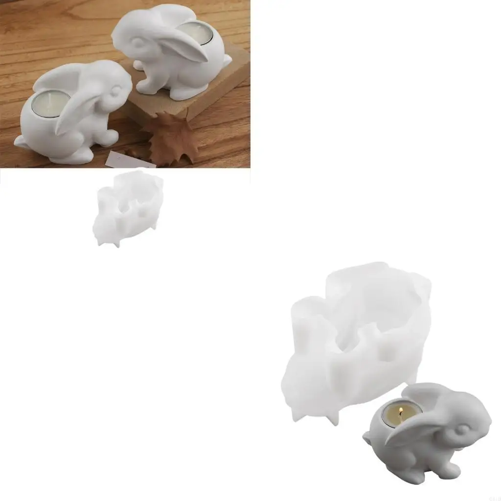 

Гибкая силиконовая форма для свечей-кроликов для украшений свадебного стола из смолы