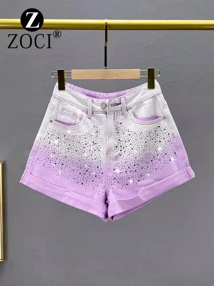 [ZOCI] Hot Denim Shorts 2024 New Summer Clothes, High Waist, Loose Fit, Slimming, Flared Wide Leg